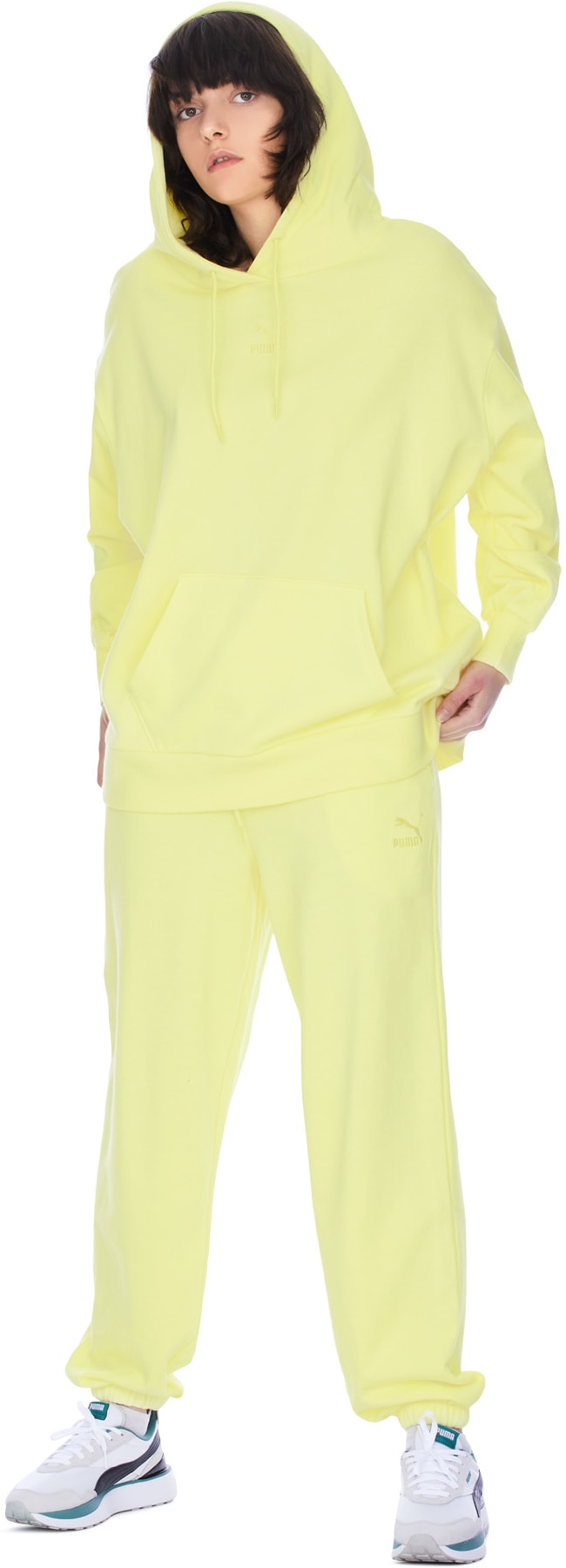 Puma: Yellow Classic Oversized Hoodie - 4