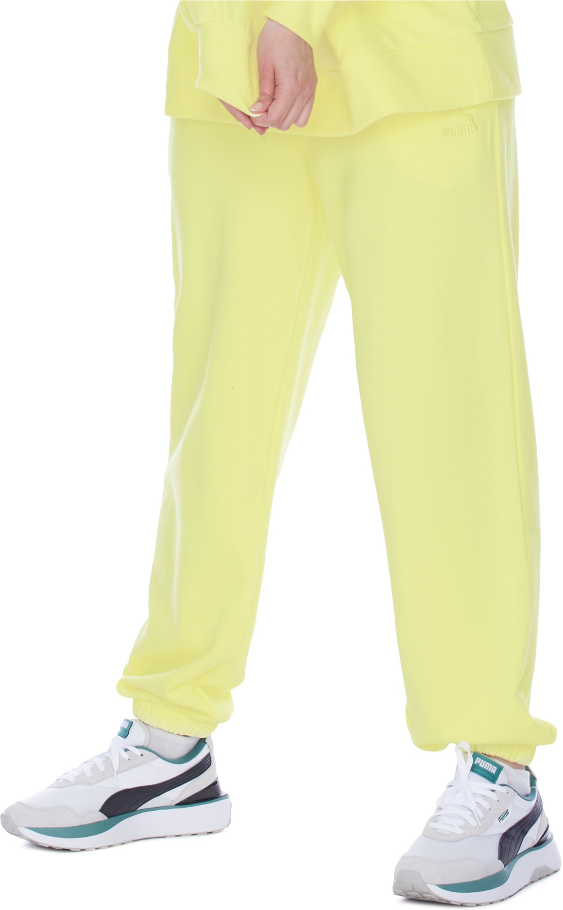 Puma: Yellow Classic Relaxed Joggers - 3