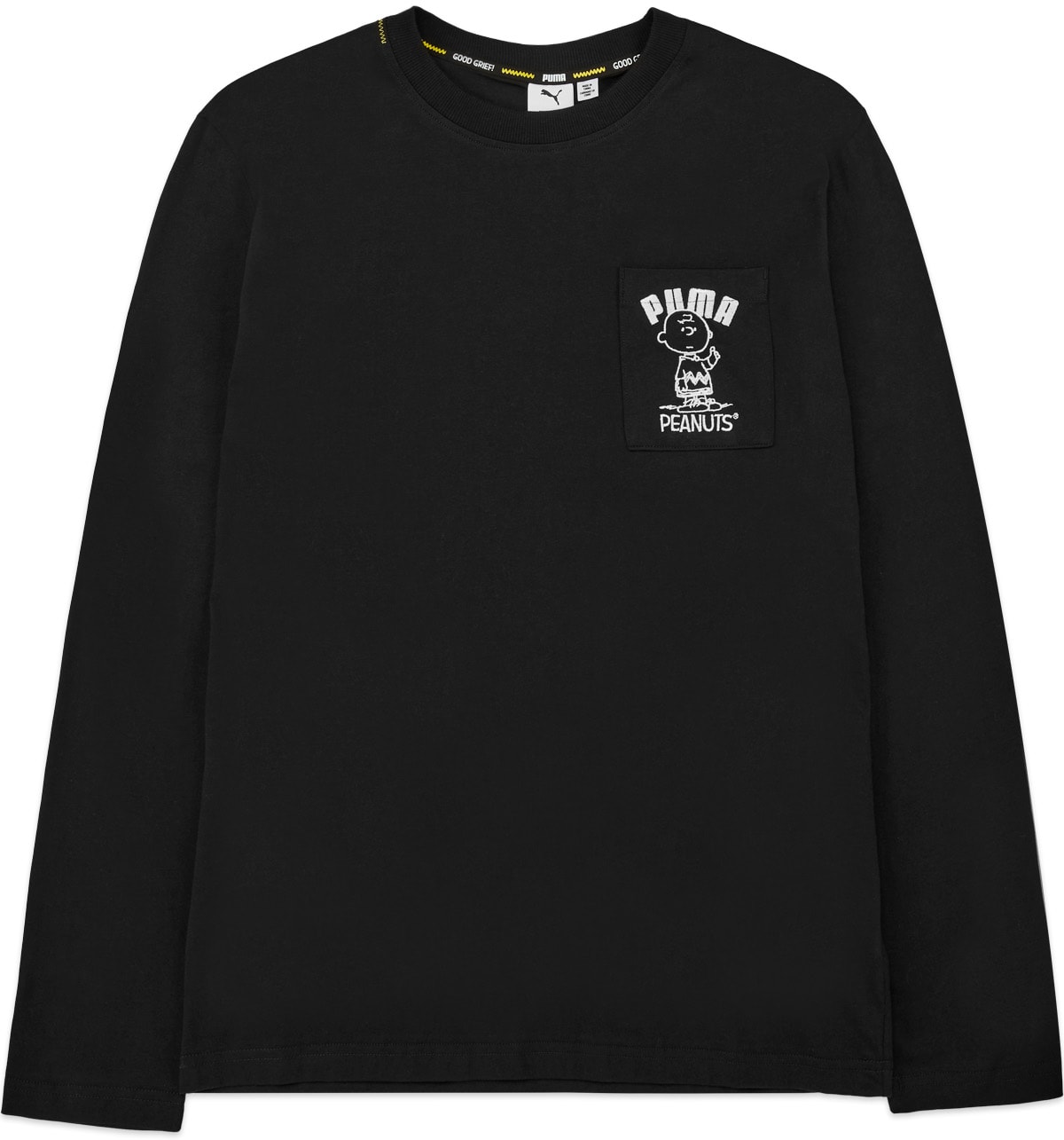 Puma: Black Puma x Peanuts Long Sleeve T-Shirt - 1