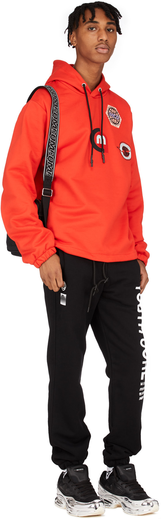 McQ Alexander McQueen: Rouge Veste à Capuche Universelle Patchwork à Cordons Rouge - 4