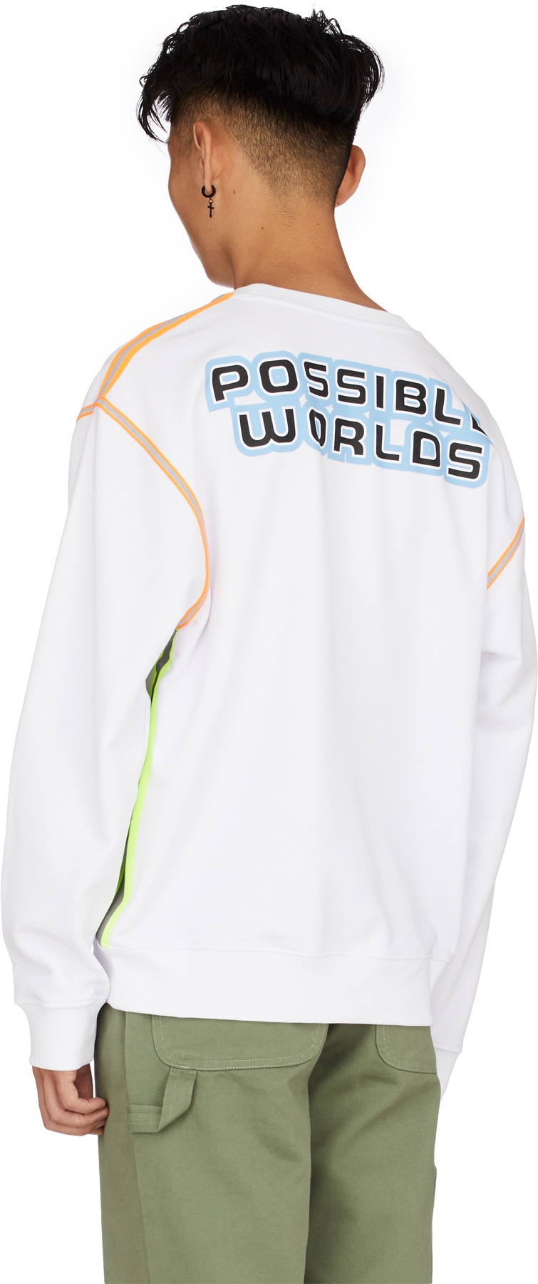 McQ Alexander McQueen: Blanc Pull Blazing Force Blanc - 3