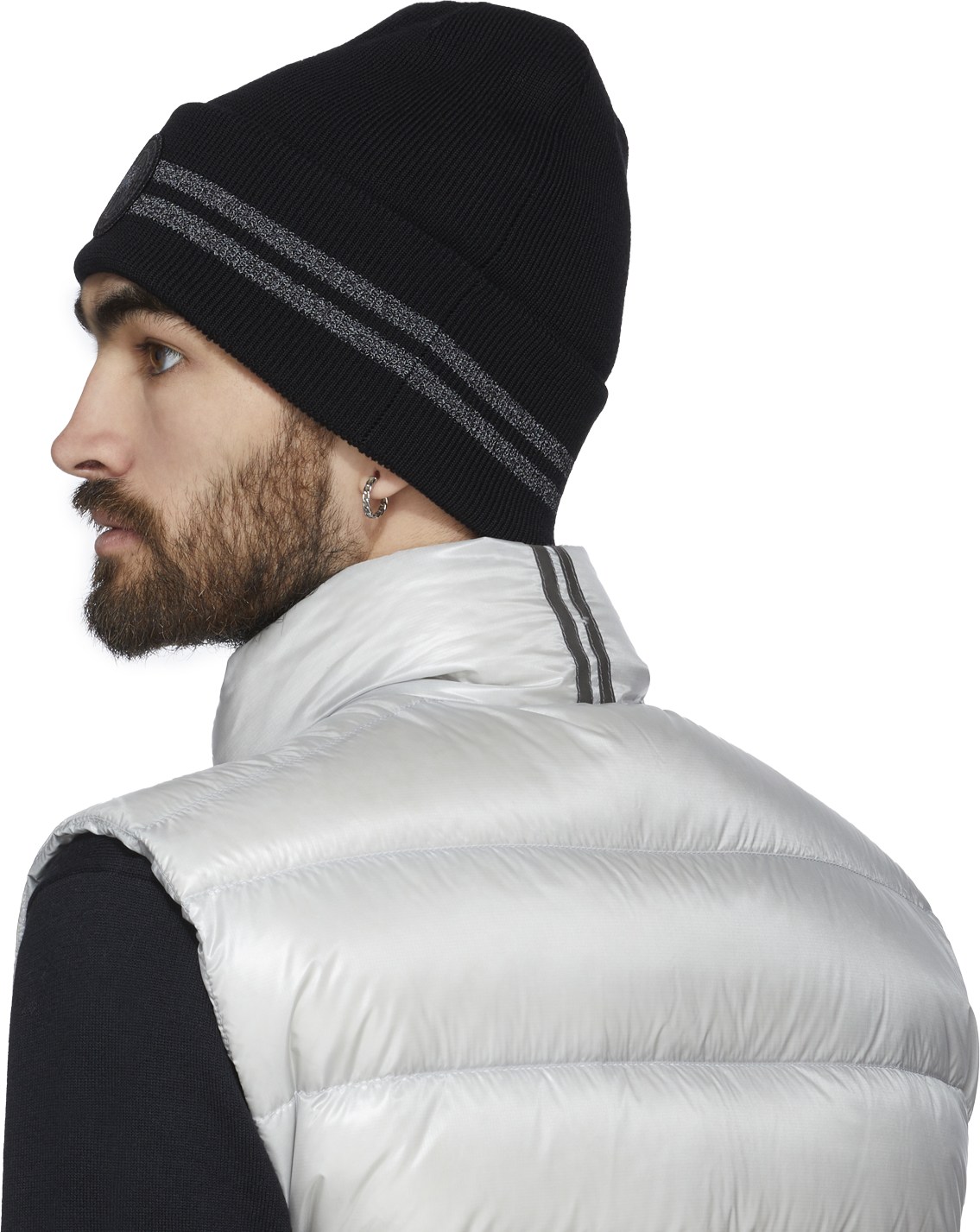 Canada Goose: Noir Toque Réfléchissant avec Écusson Arctic Noir - 3