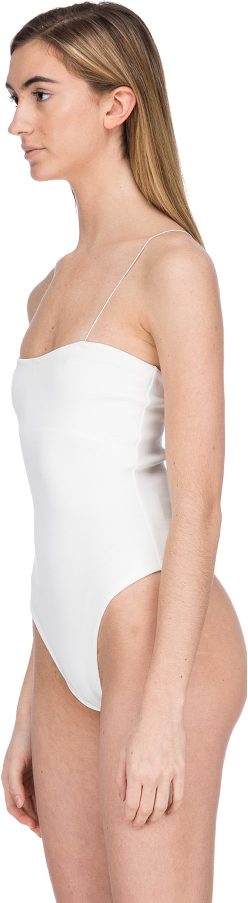 influenceu: White Camisole Bodysuit - 2