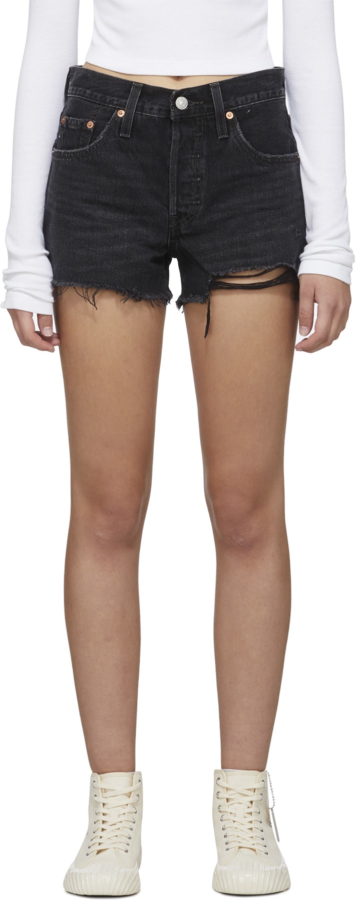 Levis: Black 501® Original Shorts - 1