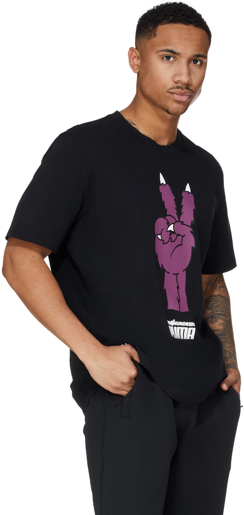 Puma: Black Puma x The Hundreds T-Shirt - 3
