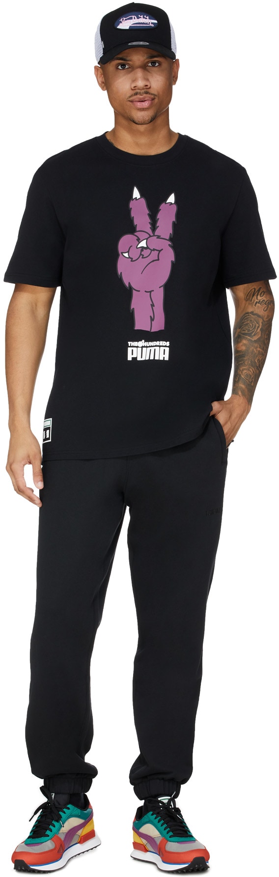 Puma: Black Puma x The Hundreds T-Shirt - 4