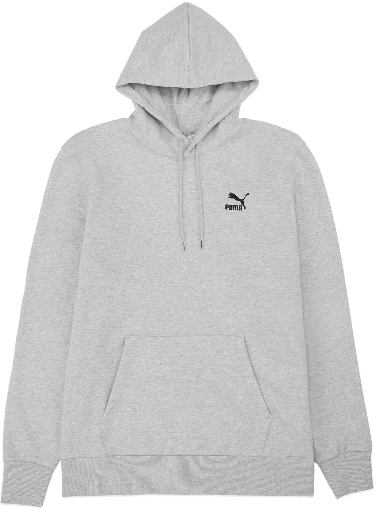 Puma: Grey Classic Embroidered Hoodie - 1