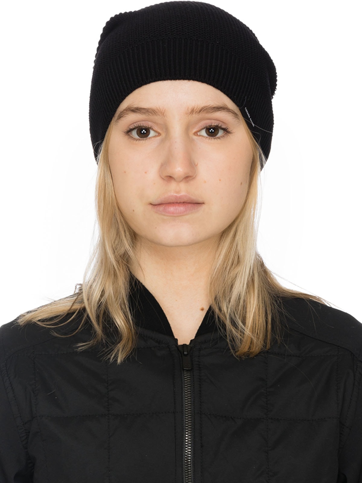 Canada Goose: Noir Tuque Slouchy Gaufré Noir - 1