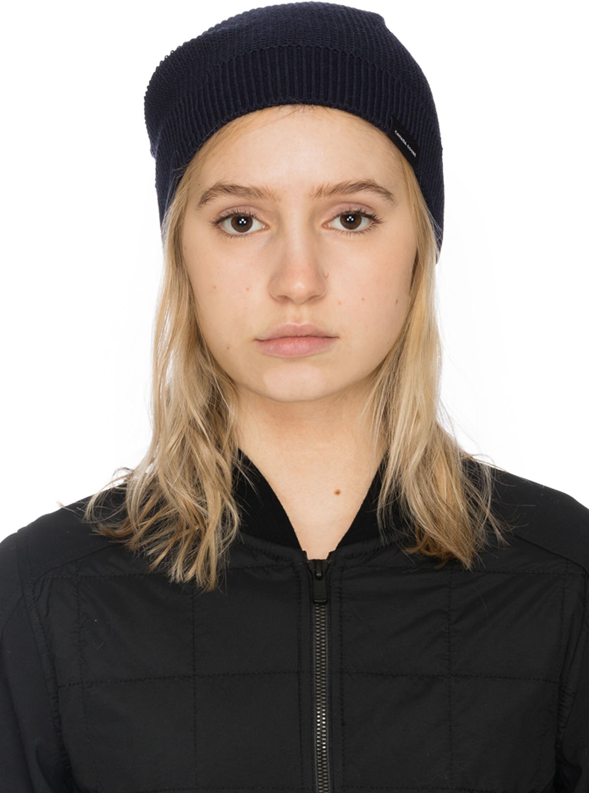 Canada Goose: Bleu Tuque Slouchy Gaufré Bleu - 1