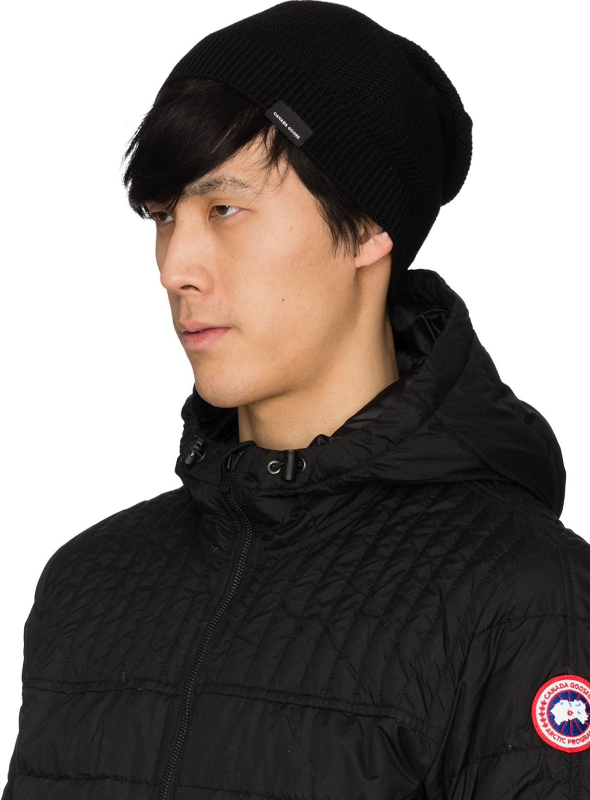 Canada Goose: Noir Tuque Gaufré Noir - 2