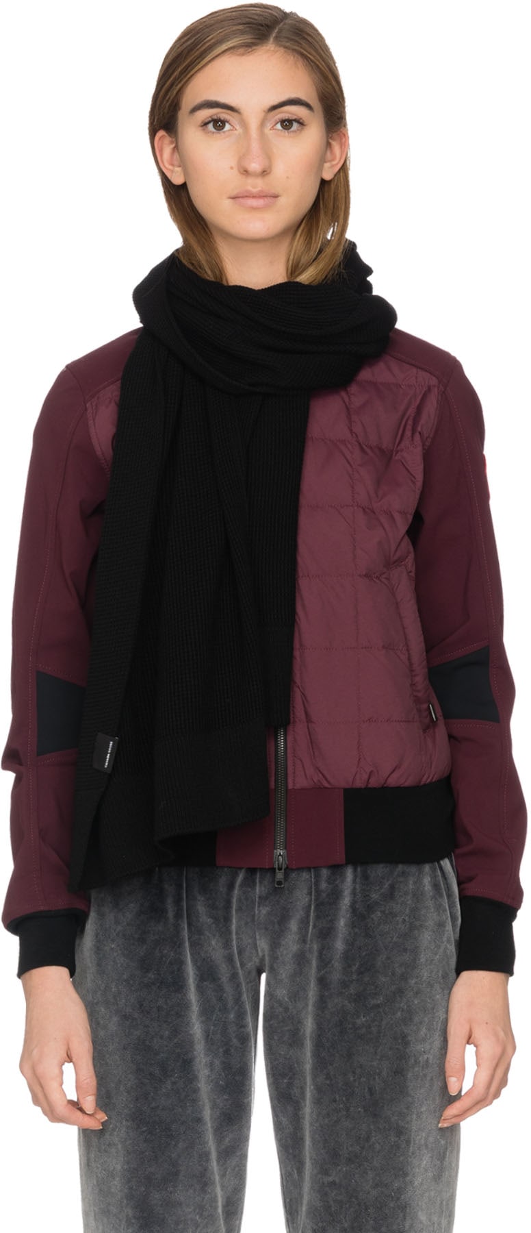 Canada Goose: Black Waffle Scarf - 1