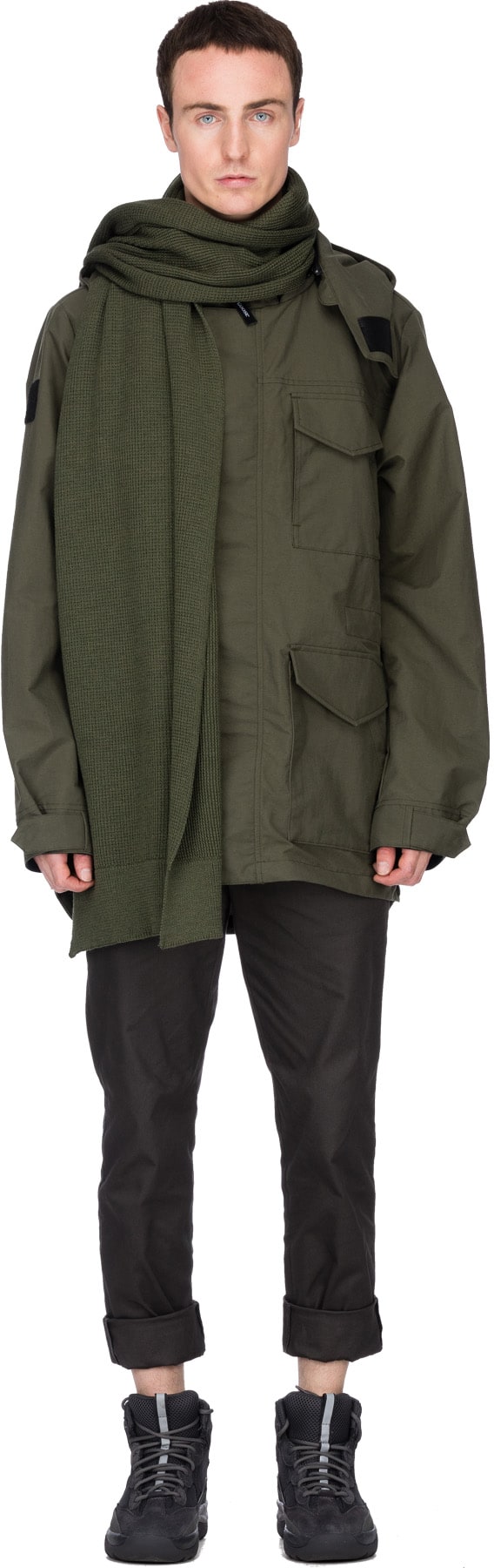 Canada Goose: Green Waffle Scarf - 1