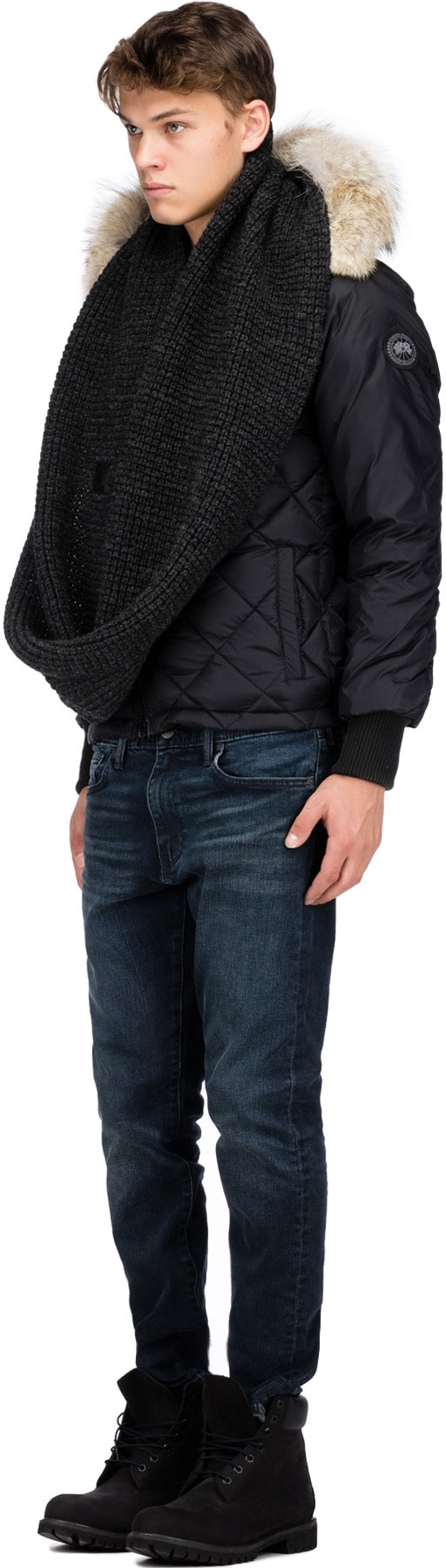 Canada Goose: Grey Waffle Infinity Scarf - 2