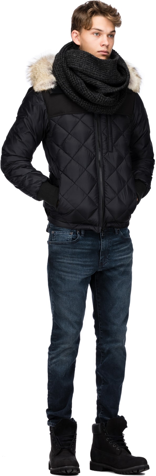 Canada Goose: Grey Waffle Infinity Scarf - 3