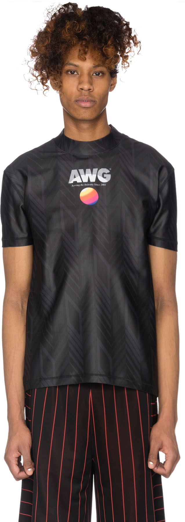 Alexander Wang: Black Short Sleeve Athletic Guard Top - 1