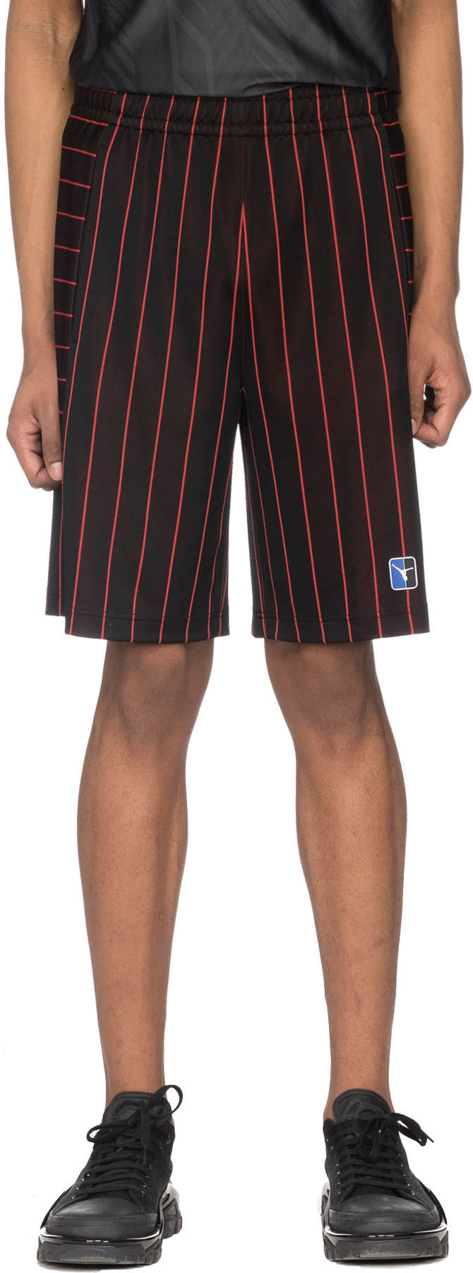 Alexander Wang: Multicolor Pinstripe Authentic Jersey Shorts - 1