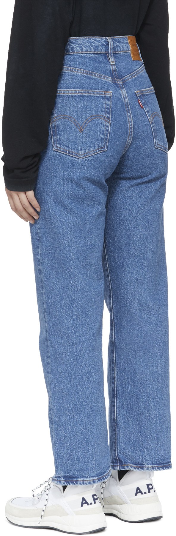 Levis: Bleu Jean Droit Ribcage Bleu - 3