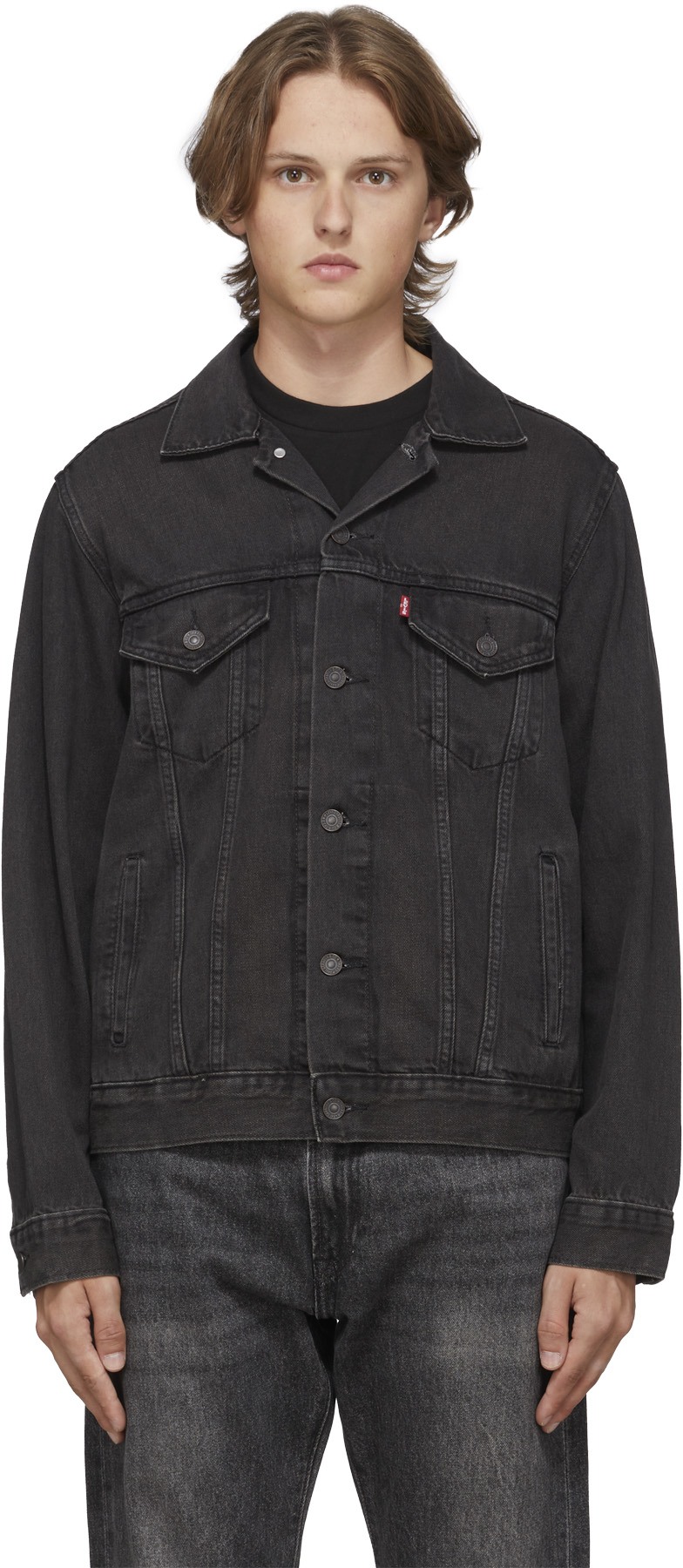 Levis: Noir Blouson Camionneur Vintage Noir - 1