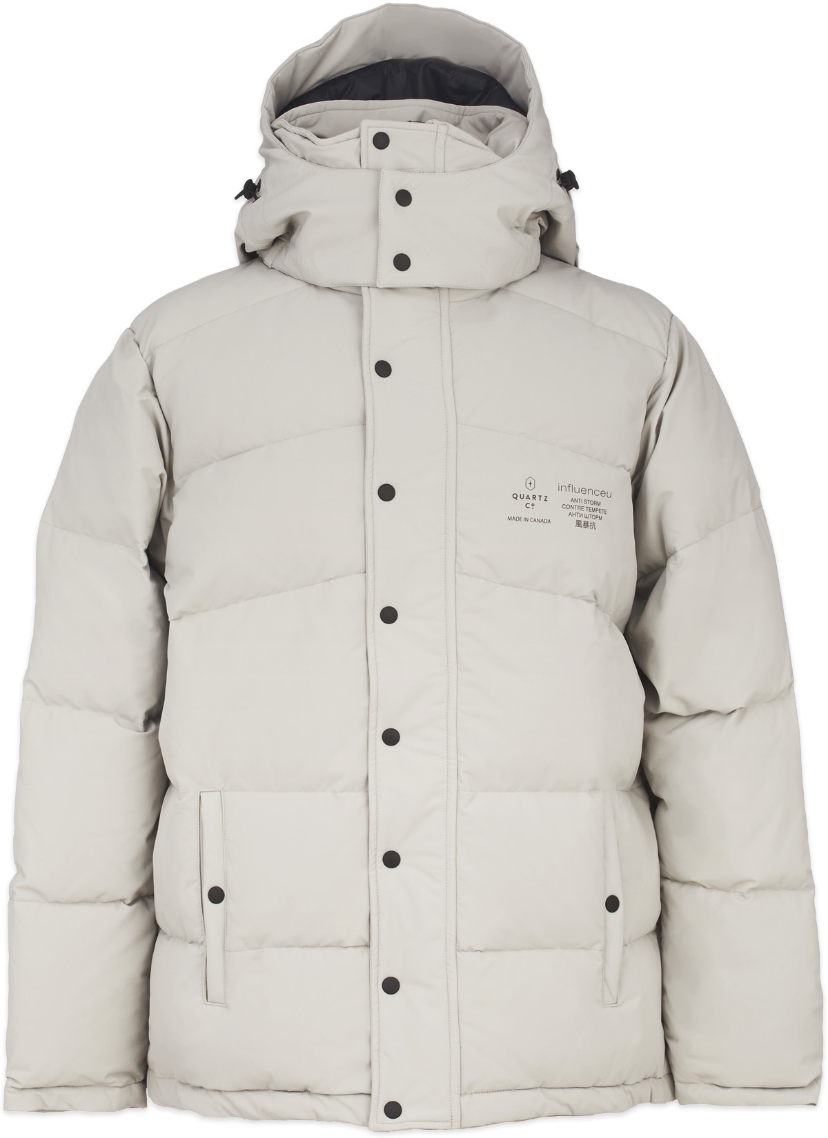 Quartz x influenceu: Silver Quartz x influenceu Super Puffer Jacket - 1