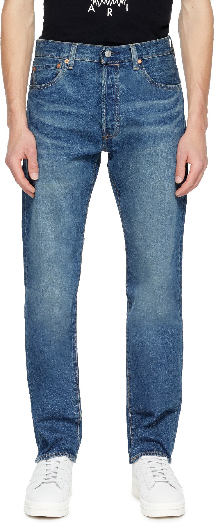 Levis: Bleu Jean Droit 501 93 Bleu - 1