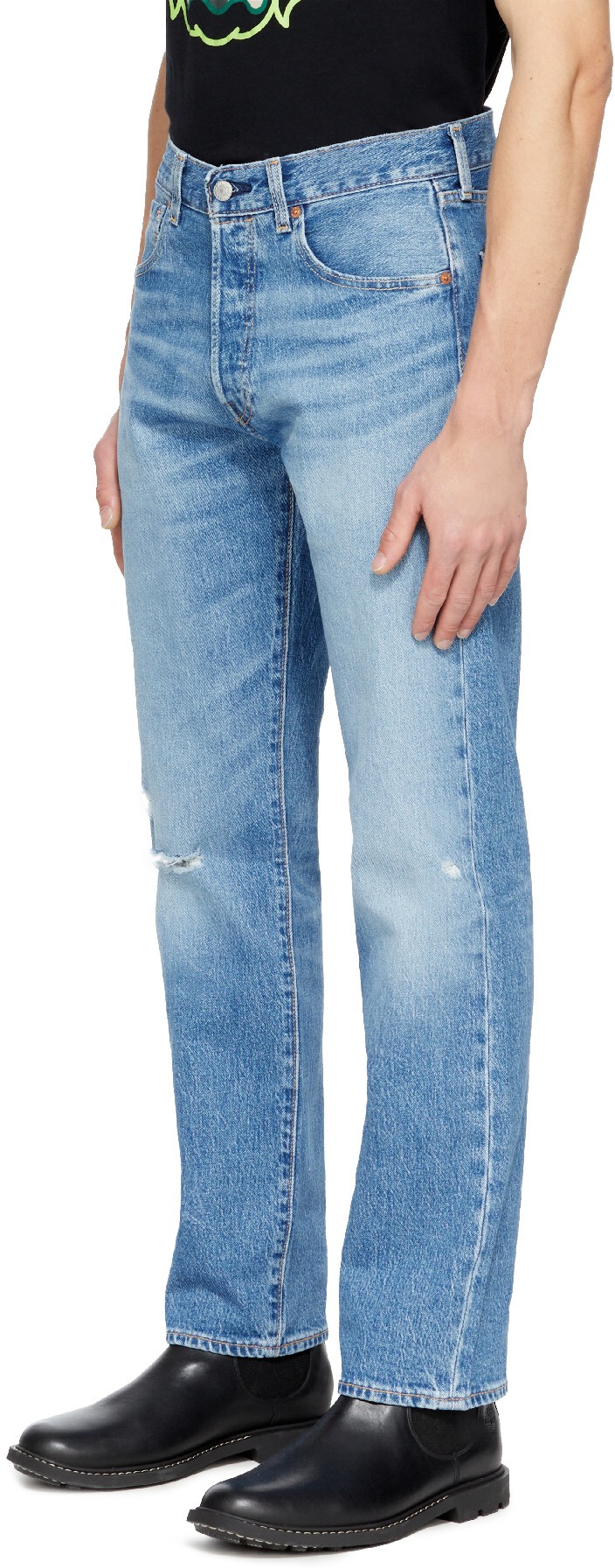 Levis: Bleu Jean Droit 501 93 Bleu - 2