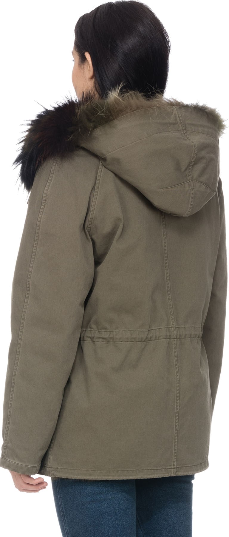 Yves Salomon: Green Mink Camo Lined Parka - 3