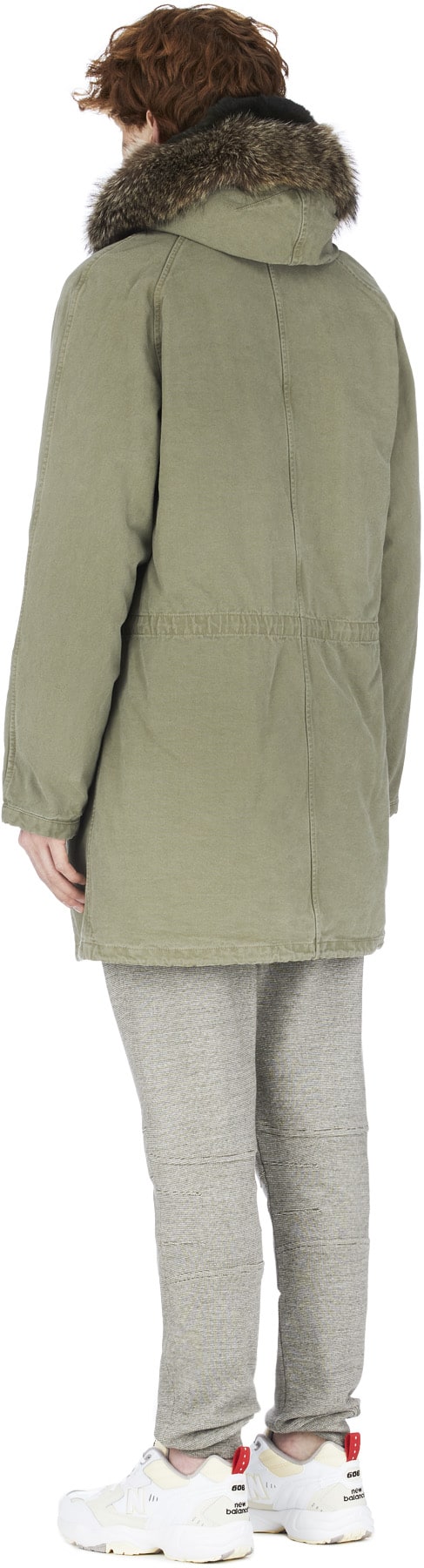 Yves Salomon: Green Cotton Rabbit Fur Parka - 3