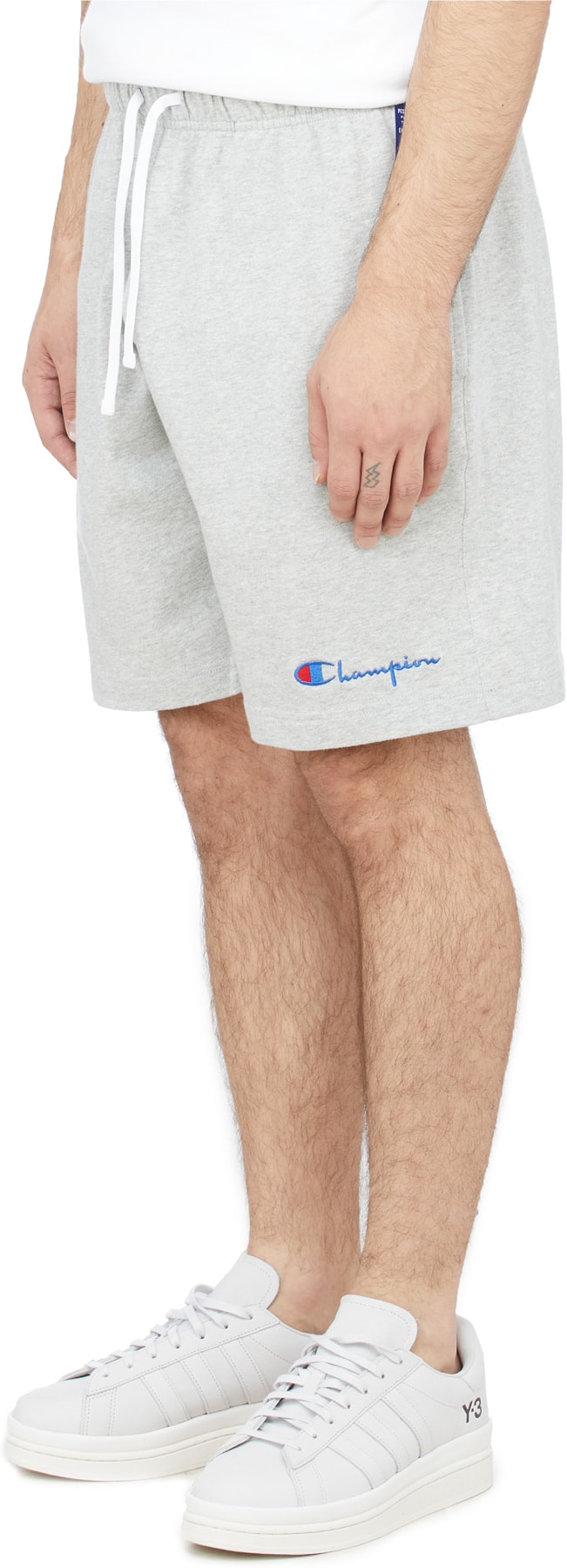 Champion: Grey Heavyweight Jersey Shorts - 2
