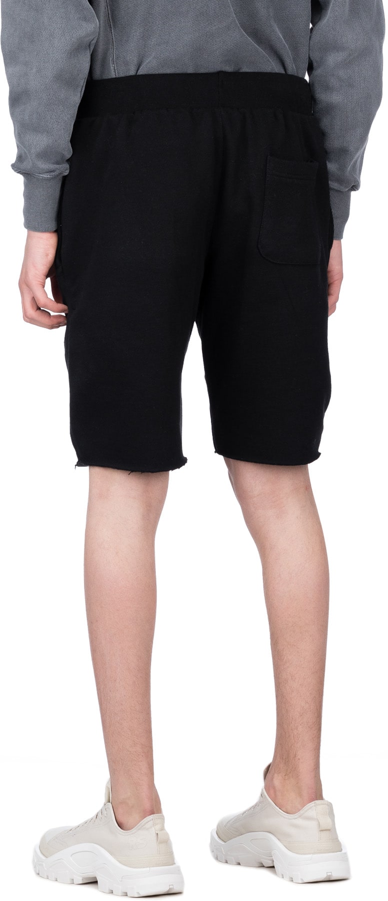 Champion: Black Reverse Weave Cut-Off Shorts - 3