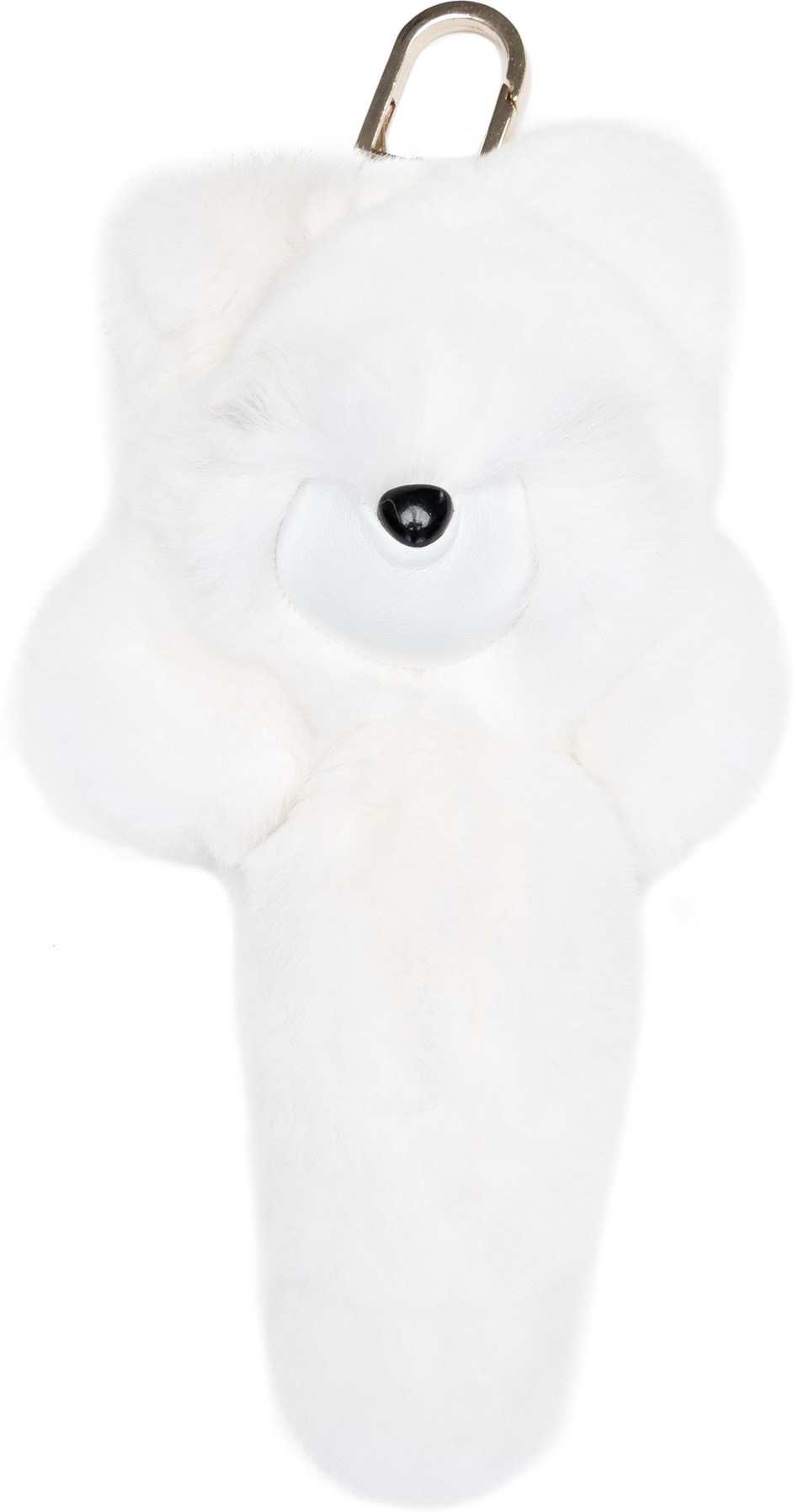 Yves Salomon: White Four Rex Rabbit Fox Keychain - 1