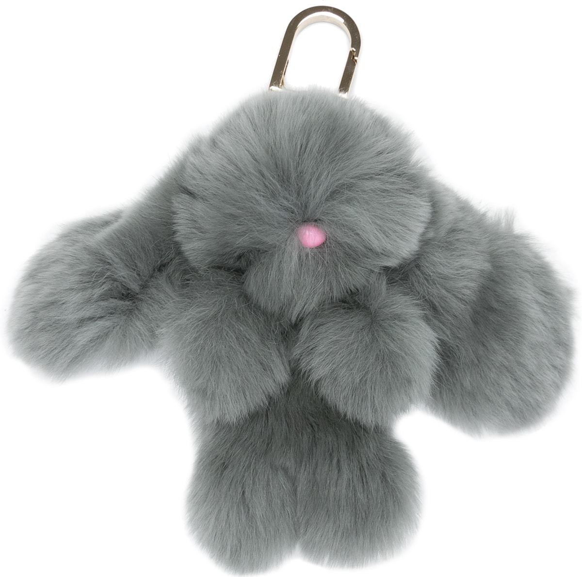 Yves Salomon: Grey Four Rex Rabbit Bunny Keychain - 1