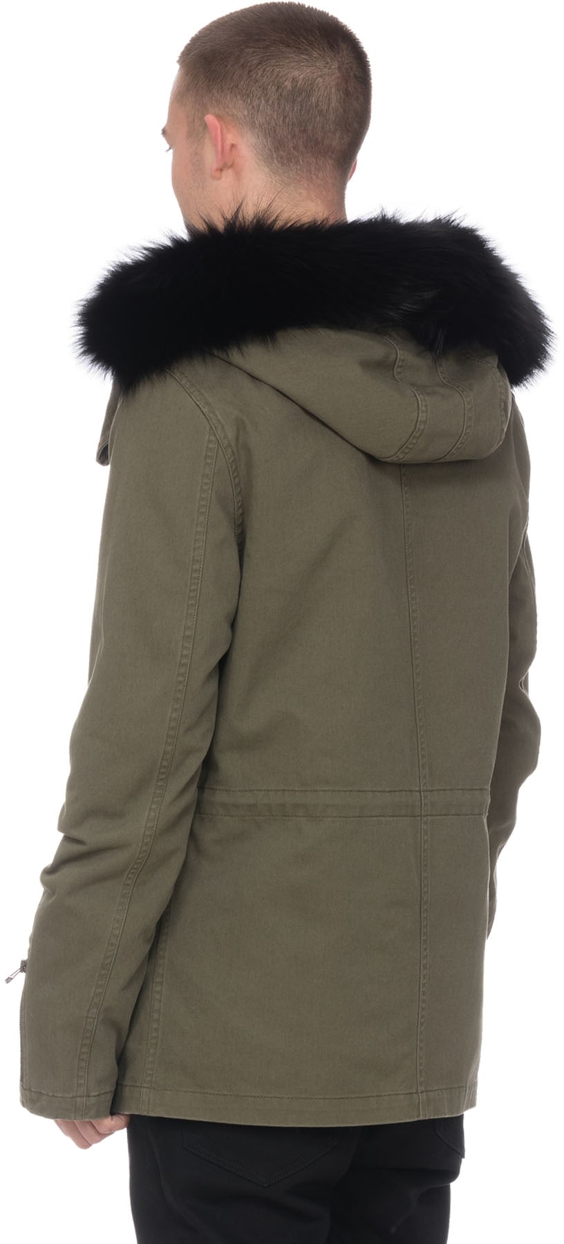 Yves Salomon: Green Rex Rabbit Lined Parka - 3