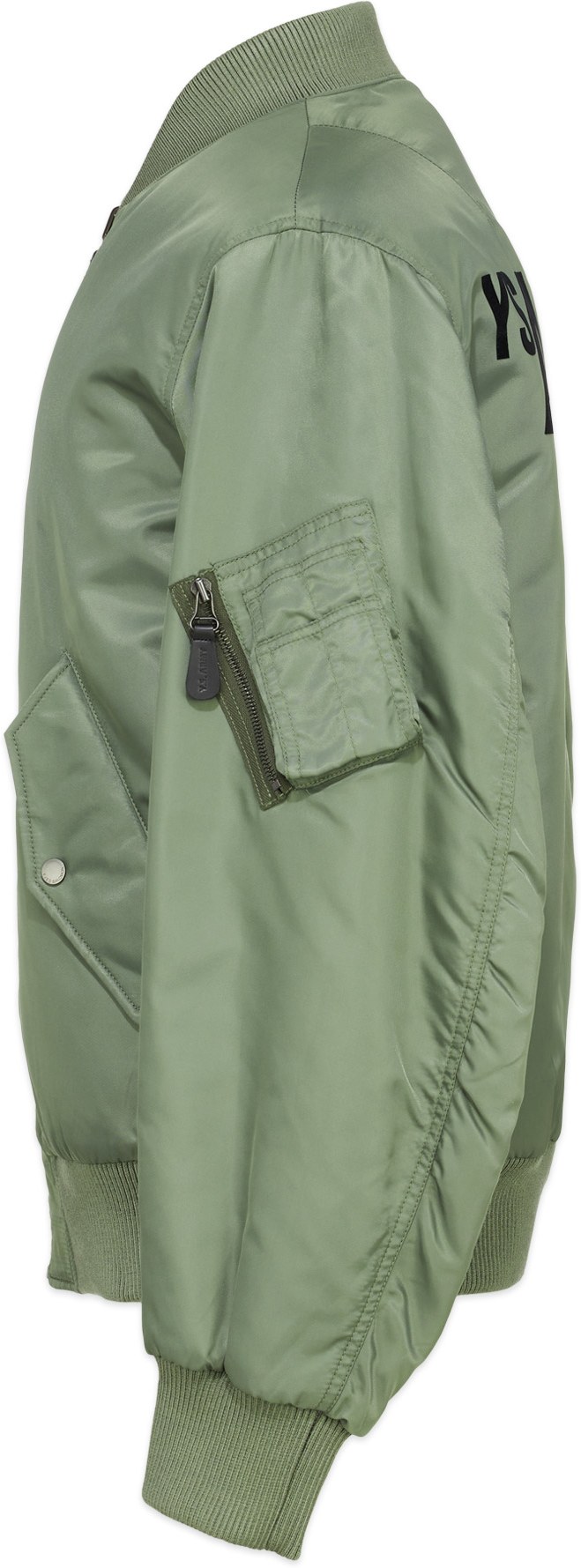 Yves Salomon: Green Reversible Merino Wool Logo Bomber - 2