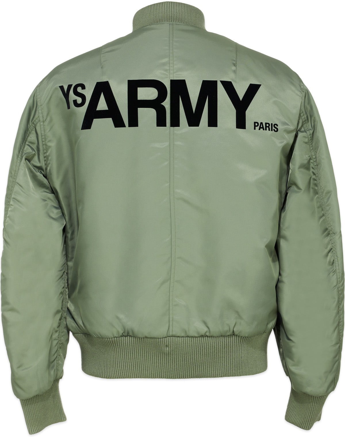 Yves Salomon: Green Reversible Merino Wool Logo Bomber - 3