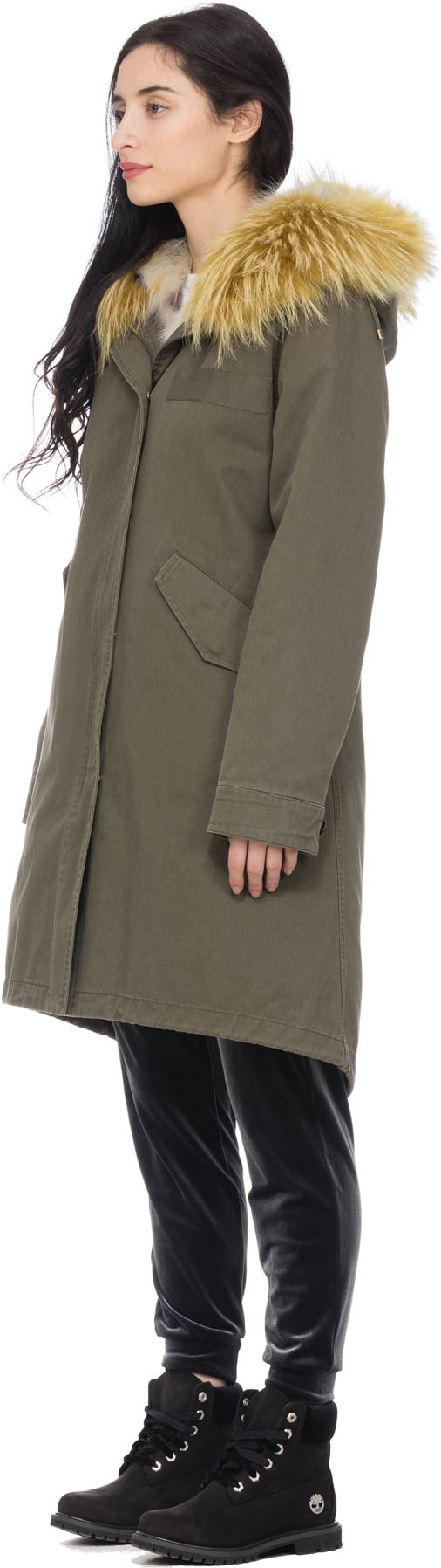 Yves Salomon: Green Sable Star Lined Parka - 2