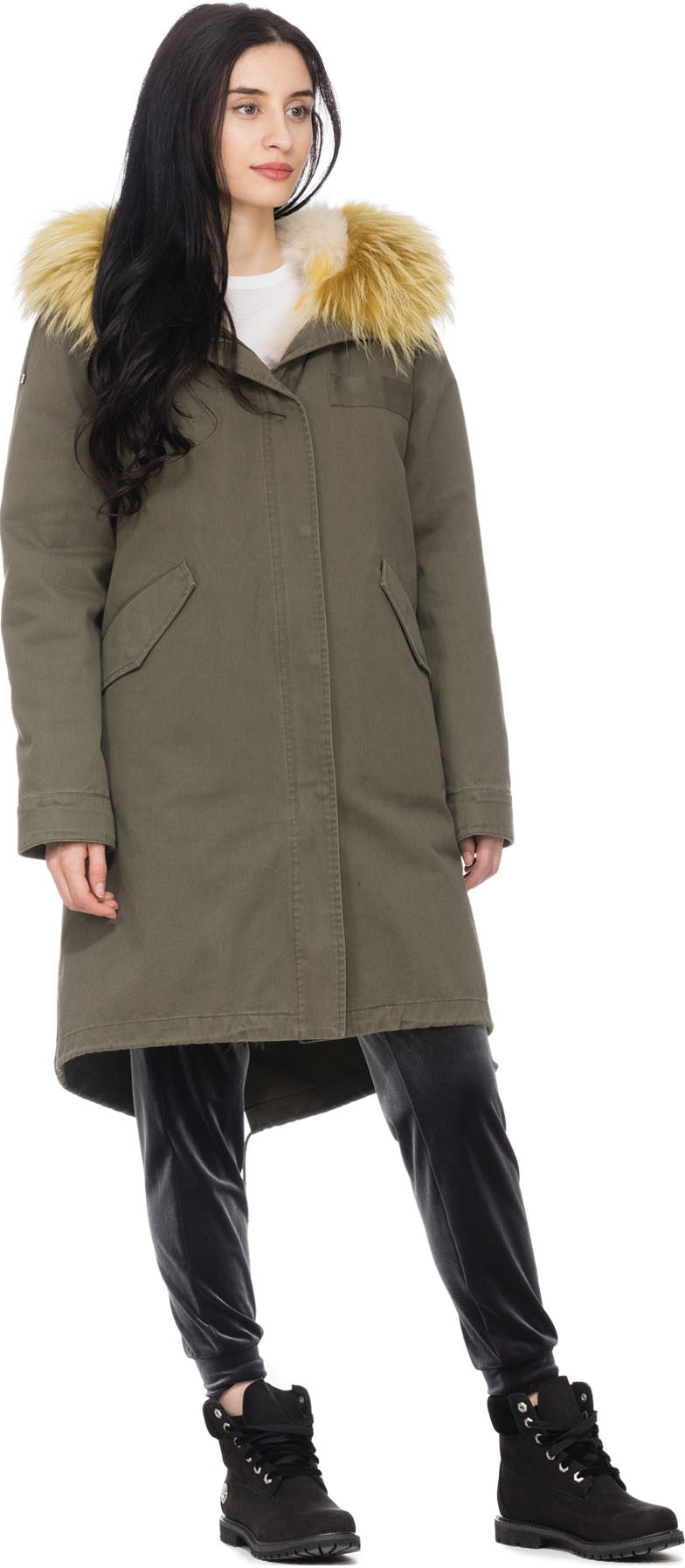 Yves Salomon: Vert Parka Étoile Sable Vert - 4