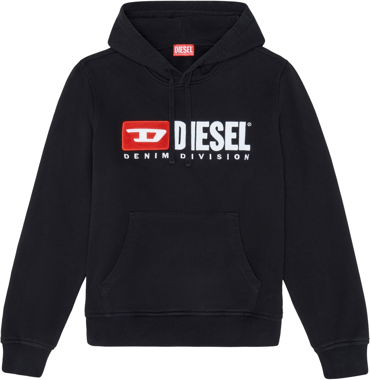 Diesel: Noir Sweat à capuche Denim Division Noir - 1