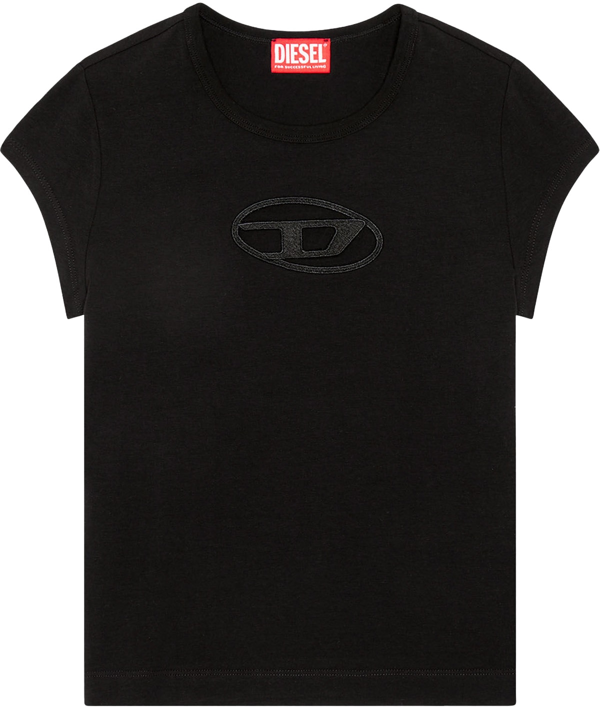 Diesel: Black Angie Peekaboo Logo T-Shirt - 1