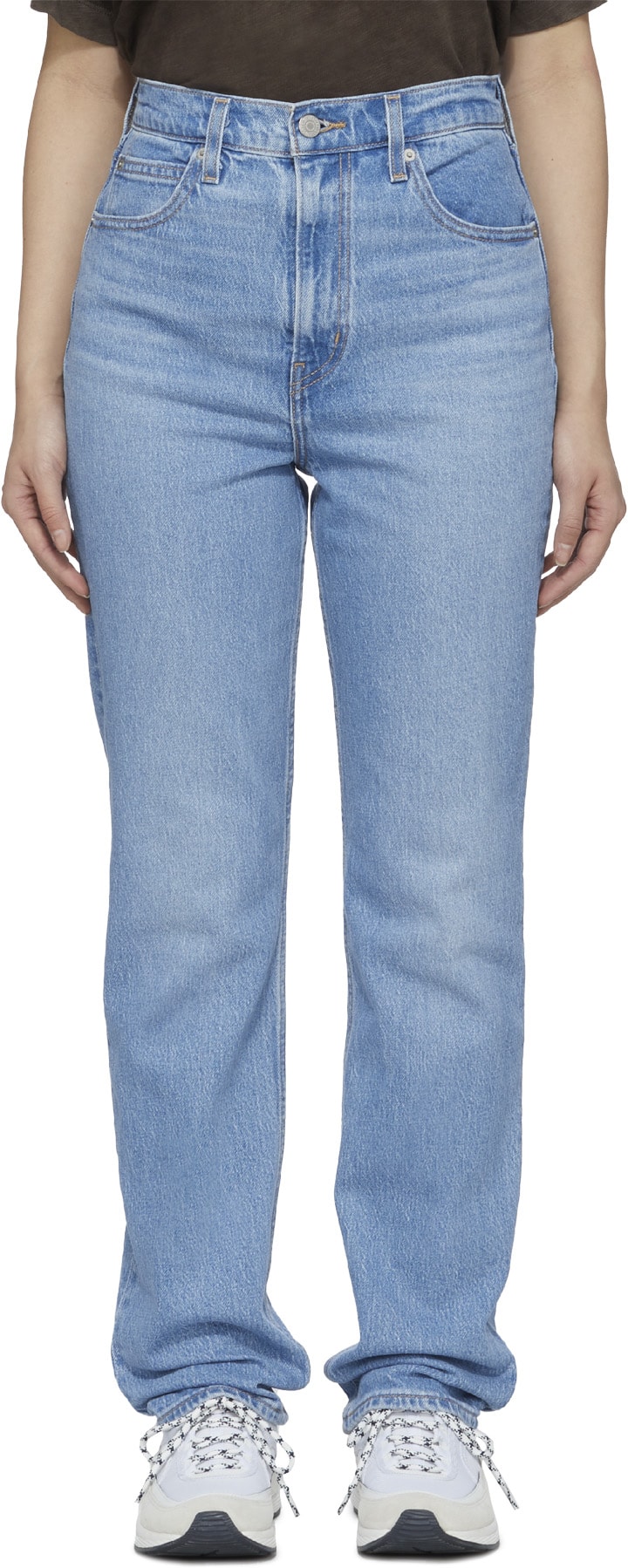 Levis: Bleu Jean Droit 70's High Slim Bleu - 1