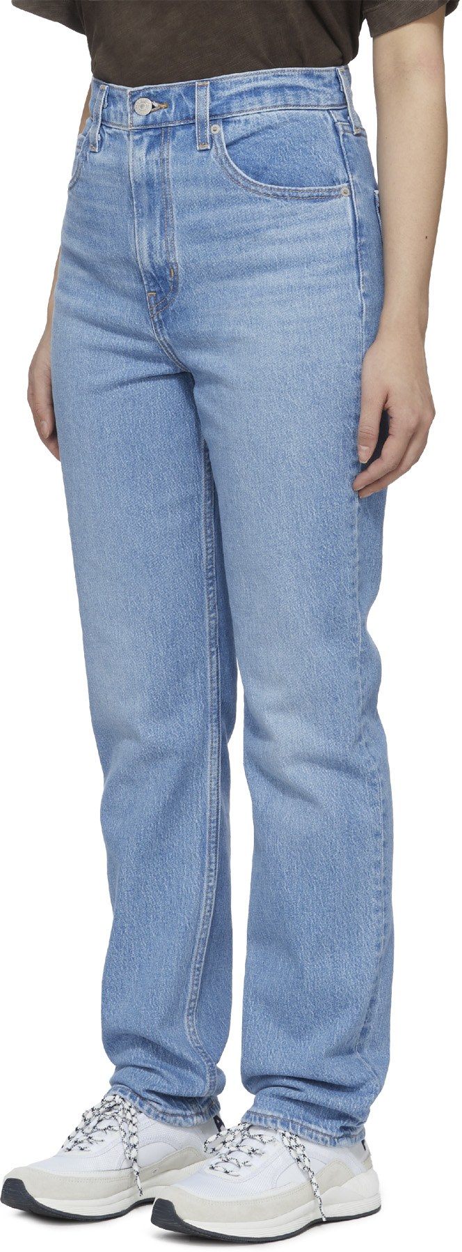 Levis: Blue 70's High Rise Slim Straight Jeans - 2