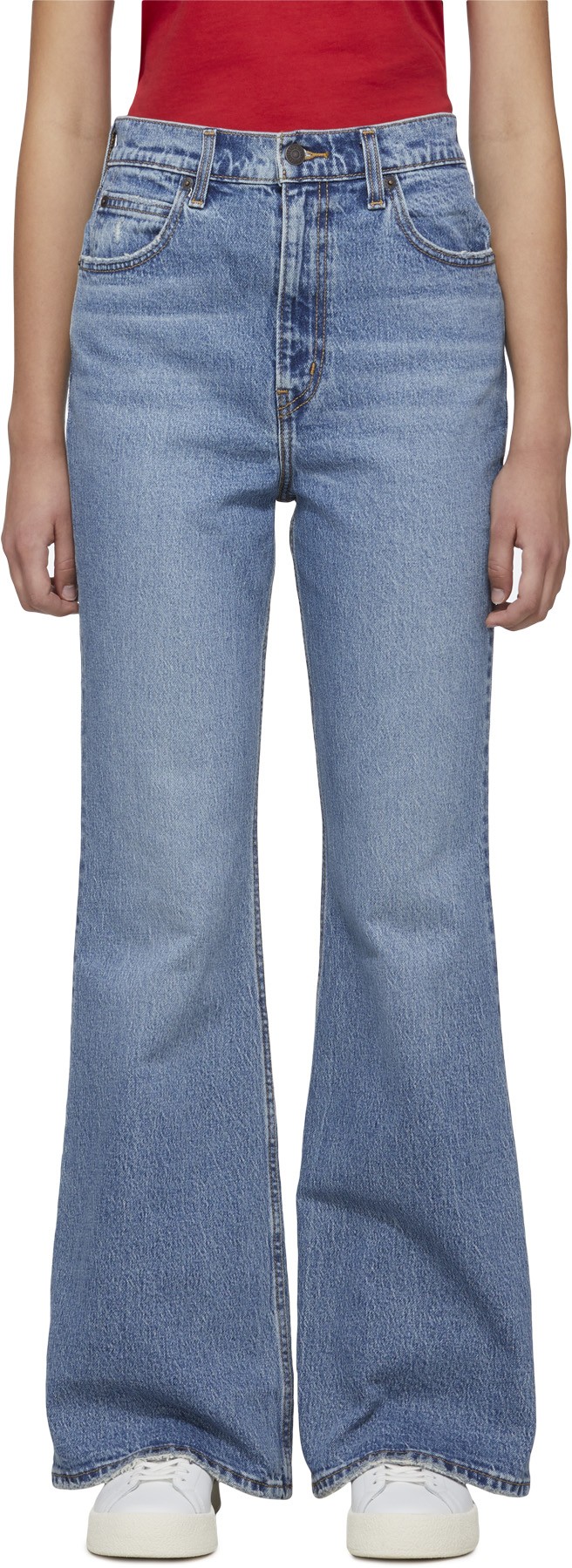 Levis: Blue 70's High Rise Flare Jeans - 1