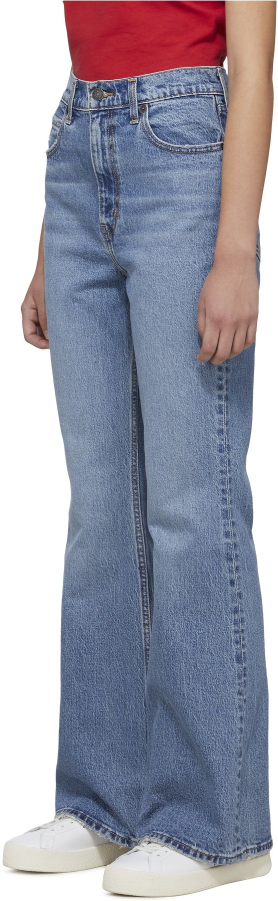 Levis: Blue 70's High Rise Flare Jeans - 2