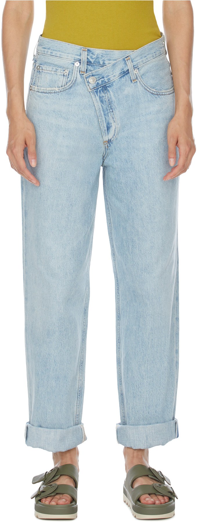 AGOLDE: Blue Criss Cross Upsized Jeans - 1