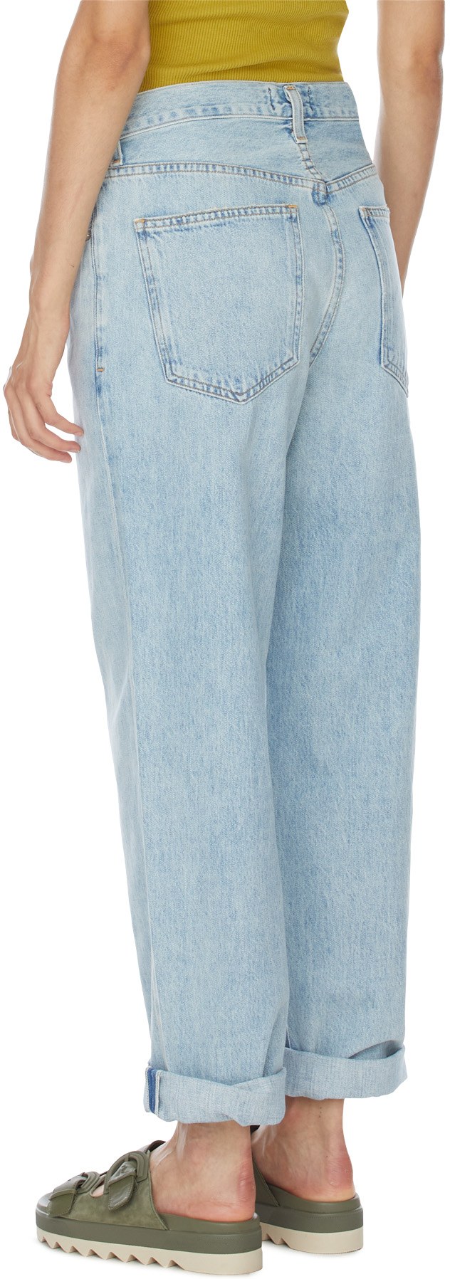 AGOLDE: Blue Criss Cross Upsized Jeans - 3