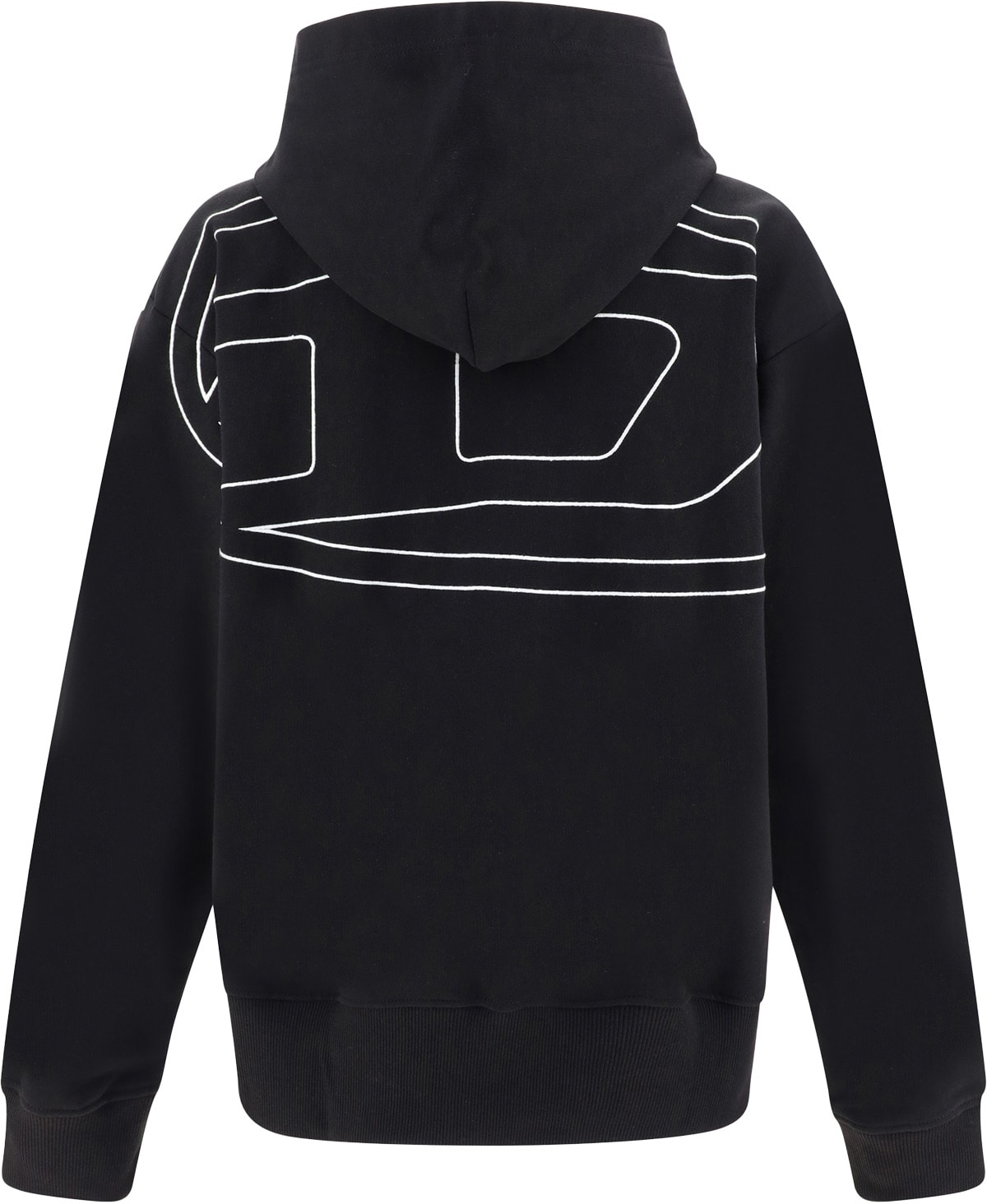 Diesel: Noir Sweat à capuche Mega Oval D Noir - 2