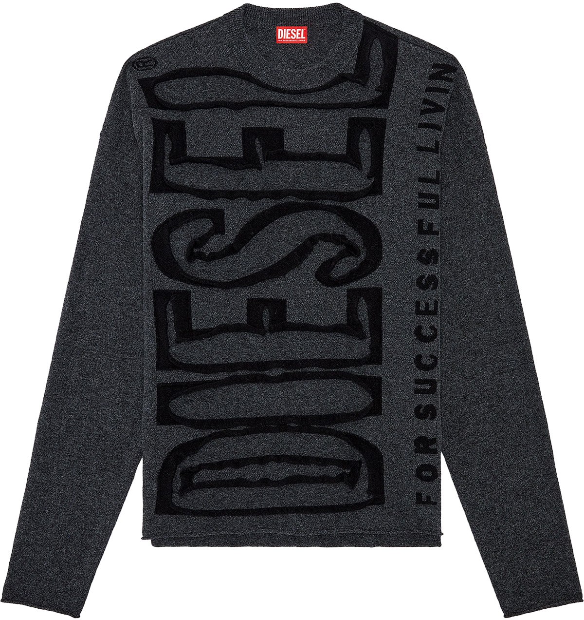 Diesel: White Floyd Wool Knit Crew Sweater - 1