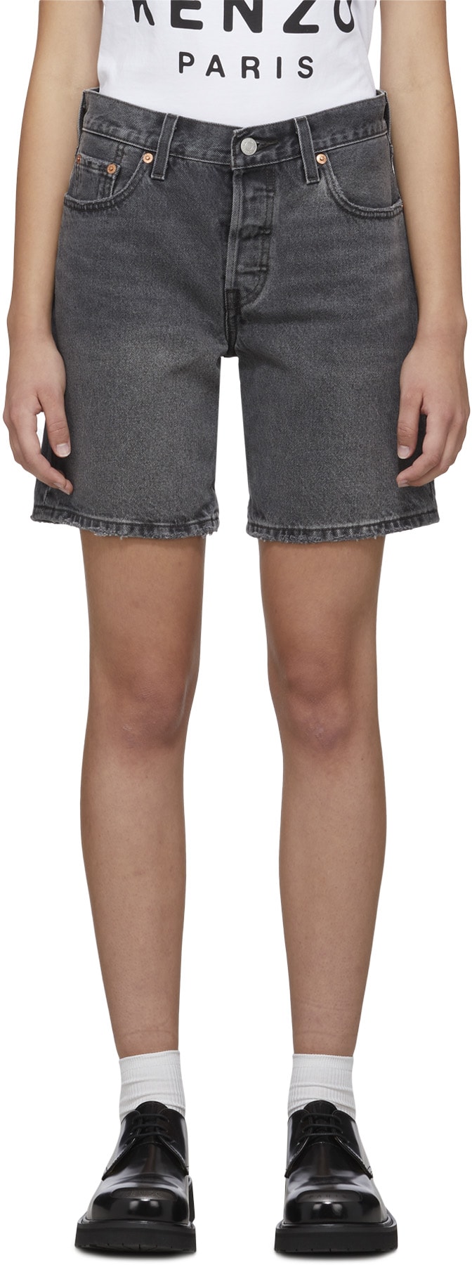 Levis: Black 501 90's Shorts - 1