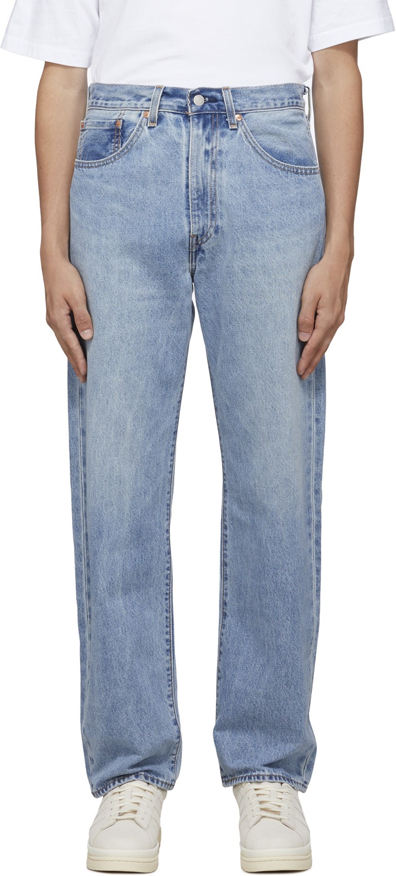 Levis: Blue 50's Straight Jeans - 1