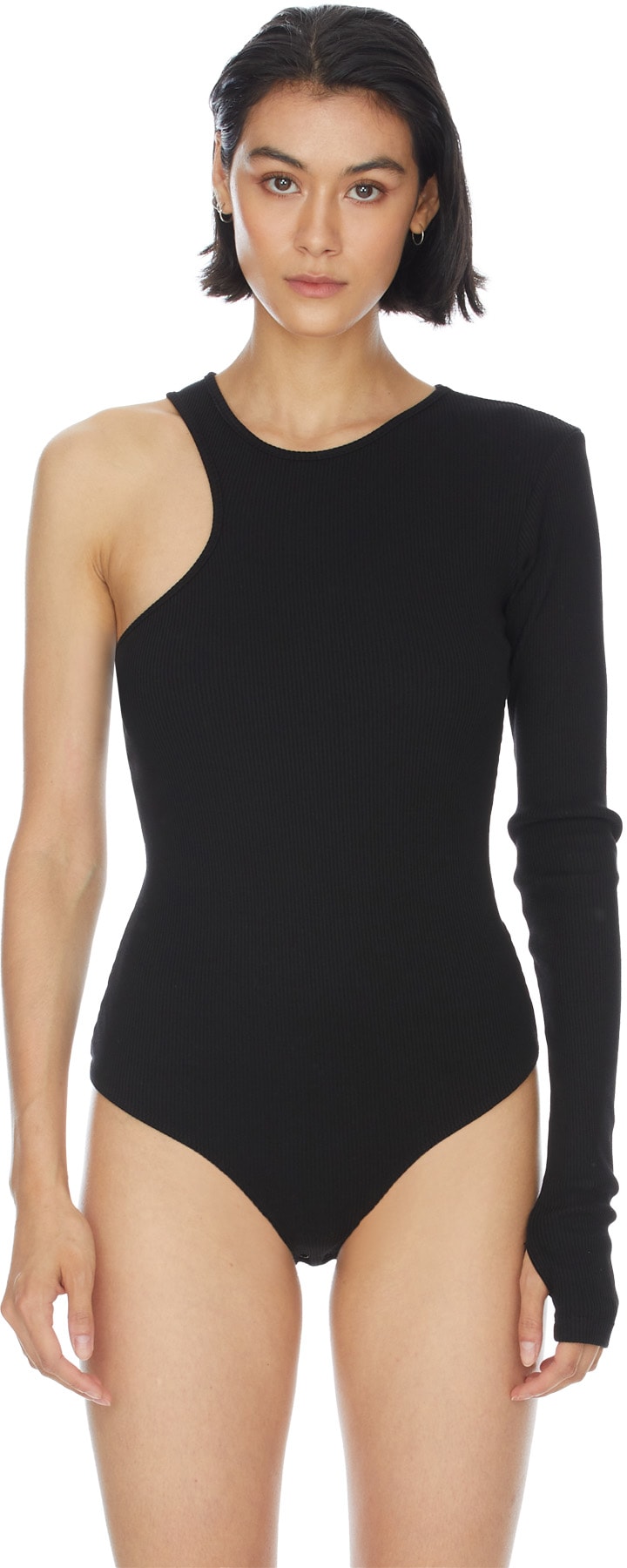 AGOLDE: Black Bae Cutaway Bodysuit - 1