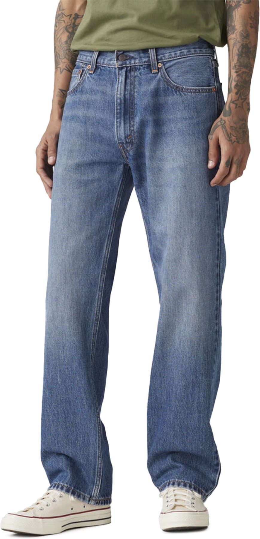 Levis: Bleu 555 Jean droit décontracté Bleu - 2